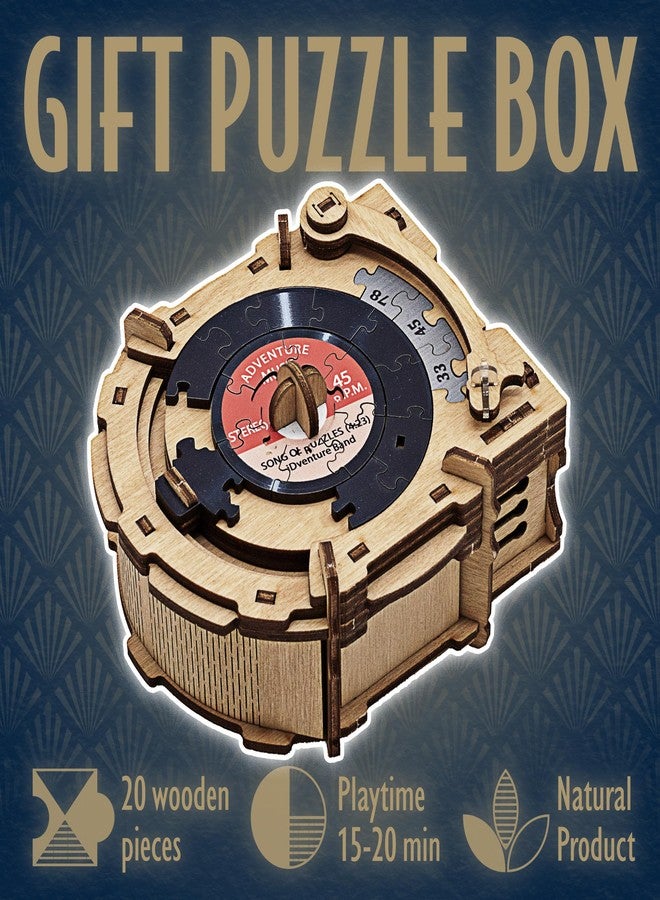 آيدفنتشر مشغل أسطوانات iDventure Cluepuzzle - صندوق ألغاز مع أحجية تركيب الصور - لعبة غرفة الهروب - صندوق هدايا - صندوق كنز - أحجية خشبية ثلاثية الأبعاد - صندوق ألغاز متسلسل للبالغين - هدية نقدية - هدية - Image 2